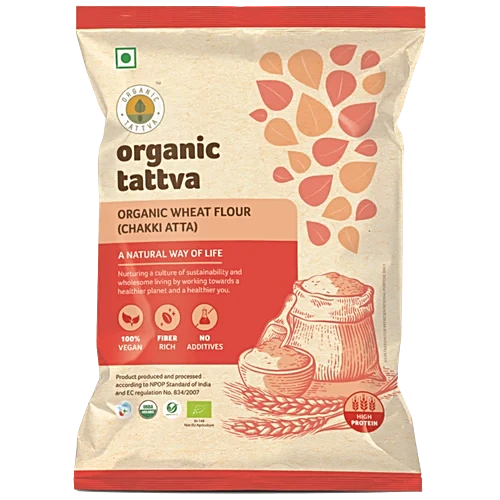 Organic Tattva Organic Wheat Flour, 1 kg Pouch