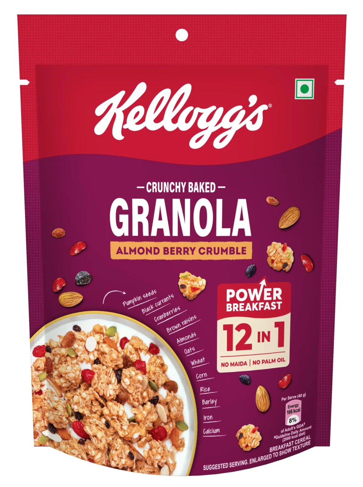 Kellogg's Crunchy Baked Granola Almond Berry Crumble