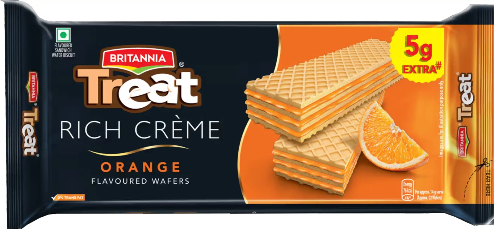 Britannia Treat Rich Creme Orange Flavoured Wafers